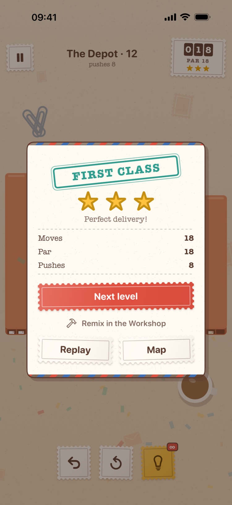 The results receipt with three stars