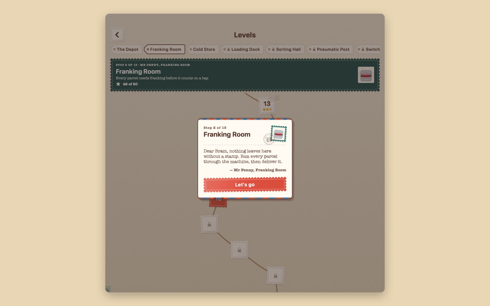 Box Day on the Mac: the level map