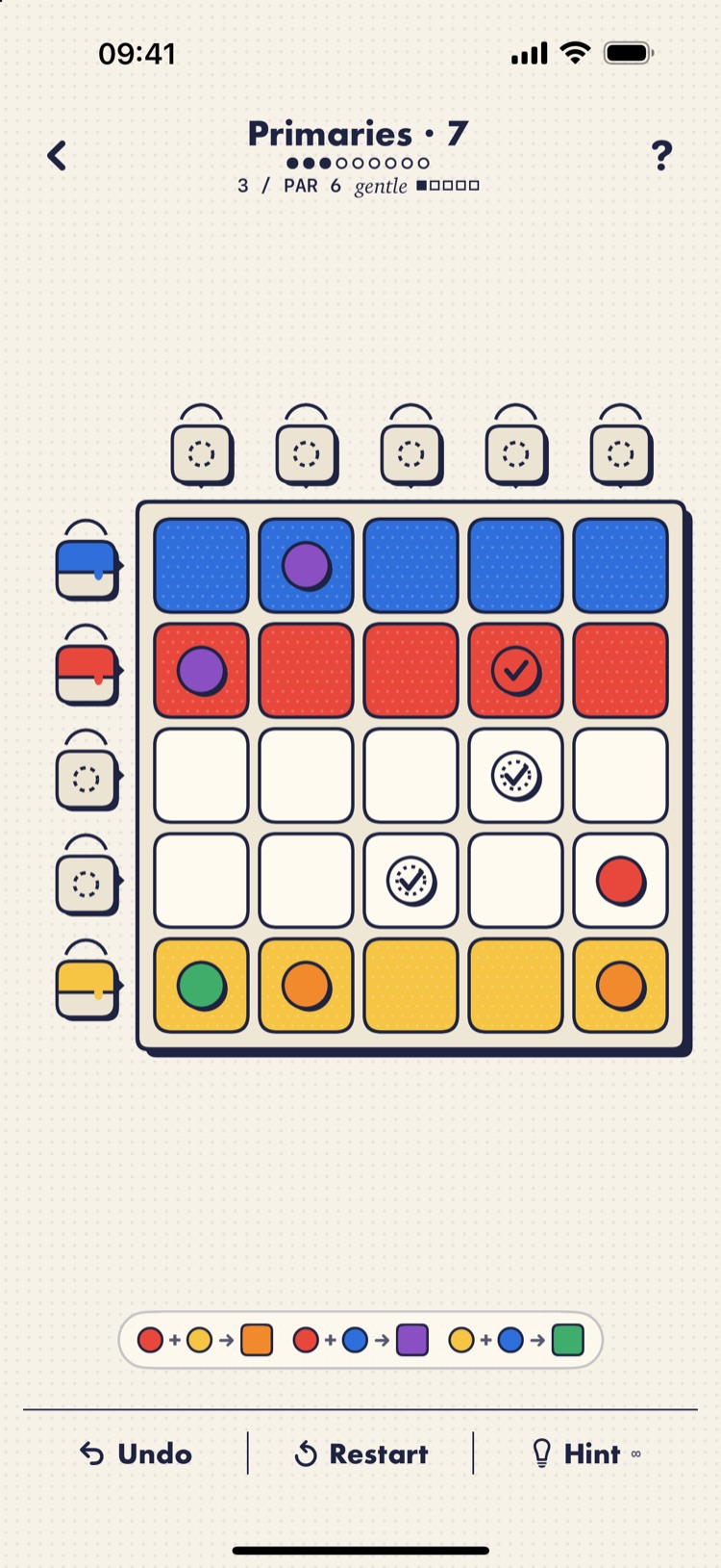 Every row and column gets one paint